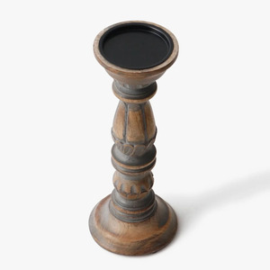 Curio Craft Handmade Wooden Candlestick Holder Round Shape Home Decoration Natural Wood Finish - Product Image 5