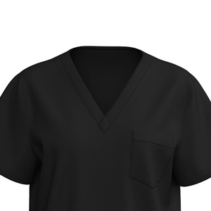 Haut d'hôpital personnalisé en tissu polaire 100% coton de haute qualité, couleur unie, col en V, pour détection d'aiguilles - Product Image 5