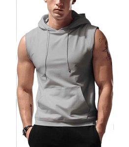 2025 nouveauté personnalisé hommes entraînement à capuche débardeurs sans manches gymnastique entraînement sweats à capuche musculation Muscle débardeur - Product Image 1