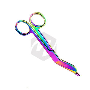 กรรไกรตัดผ้าพันแผล Lister 2 ชิ้น ขนาด 7.25 นิ้ว + 5.5 นิ้ว สีรุ้งมัลติไทเทเนียม สแตนเลสสตีล คุณภาพ A+ ใบมีดคม เครื่องมือแพทย์ - Product Image 6
