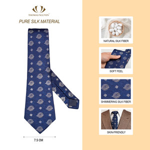 Corbata de Seda de Morera 100% Pura para Hombre de Lujo - Diseño Exclusivo Tejido |   CS8XDHS4 |   Colección Am Huong Dai Duong - Product Image 2