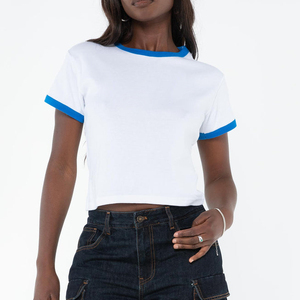 <b>Top</b> Quality Casual Wear Women's T-Shirts Latest Designs Lightweight Women's <b>Cropped</b> T-Shirts for Sale Wholesale High Quality - Product Image 2