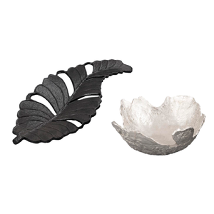 Bandeja de Servir de Aluminio Fundido Color Arce Oscuro con Diseño de Hoja, Personalizable en Acabado y Tamaño para el Hogar - Product Image 4