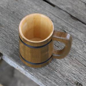 HASAN CRAFT Wooden <b>Mug</b> Handcrafted Modern Luxury Design with Handle for Home Use <b>Reusable</b> Eco-Friendly Drinkware Uttar Pradesh - Product Image 6