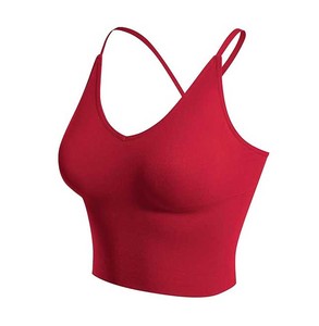 Soutien-gorge de yoga dos nageur à bretelles pour femme, sans armatures, rembourré, respirant, pour l'entraînement, le sport et le fitness, style crop top, vente en gros USA Europe 2026 - Product Image 1