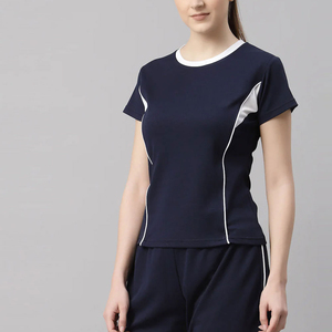 เสื้อยืดคอกลมแขนสั้นทรงโอเวอร์ไซส์สำหรับผู้หญิง PUFFIN SPORTS OEM ผ้าเจอร์ซีย์ถักเนื้อนุ่ม ระบายอากาศได้ดี ผลิตจากโพลีเอสเตอร์ 100% - Product Image 1