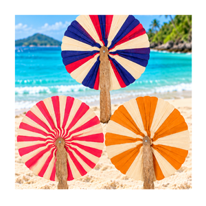 Éventail artisanal rustique en feuille de palmier de coco vietnamien, accessoire de refroidissement naturel pour cadeaux touristiques, boutiques de plage, hôtels - Product Image 4
