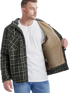 100% Cotton Heavyweight Autumn Winter Long Sleeve Buffalo Plaid Canvas Streetwear Shirt <b>Jacket</b> Unisex Clothing Overshirt - Product Image 6