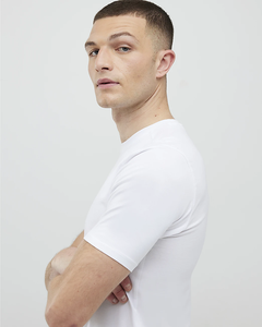 Men's <b>White</b> Loose <b>Fit</b> 100% Cotton Solid O-Neck Short Sleeve Casual Jersey Breathable <b>T</b>-<b>Shirt</b> - Product Image 3