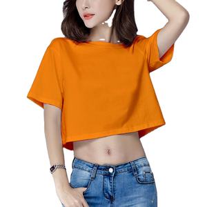 High Quality Knitted Sportswear Short Sleeves Spandex/Cotton T-Shirt Custom Printing <b>Women</b> <b>Loose</b> Fit Crop <b>Top</b> 2026 - Product Image 2
