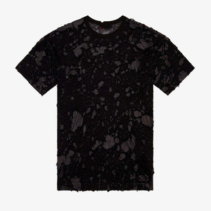 T-shirts amples et déchirés tendance pour hommes, 100 % coton jersey épais, impression de logo personnalisée, streetwear, service OEM - Product Image 1
