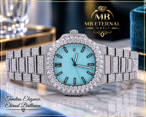 Montre à quartz pour femme MB ETERNAL JEWELS, incrustée de diamants, cadran rond de 32 mm, bracelet en acier inoxydable, cadran analogique, verre saphir, fermeture à déployement - Product Image 2