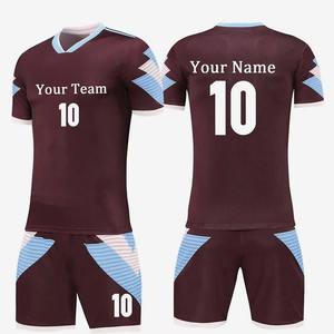 Uniforme de football de qualité supérieure pour hommes, logo personnalisé, couleur unie, tissu 100% polyester respirant, disponible dans toutes les couleurs - Product Image 4