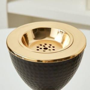 Luxury Black <b>Hammered</b> Metal Mabkhara Gold Sphere Pedestal Bulk Saudi Arabian Bakhoor Burner Tall Goblet Oud Dakhoon <b>Holder</b> - Product Image 2