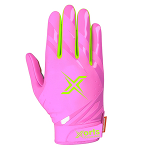 Custom XORTS Pink American Football Receiver Gloves Breathable Silicone <b>Hook</b> Loop Closure Cartoon Face Outdoor Sticky Grip - Product Image 4