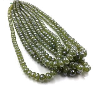 Perles lisses en saphir vert naturel, pour la création de bijoux fins, collier en pierres précieuses - Product Image 1
