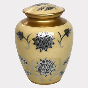 Urna de cremación con diseño floral, tamaño mediano para adultos, recipiente decorativo para cenizas conmemorativas. - Product Image 1