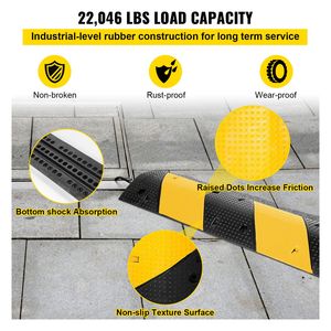 Rampa Modulare in Gomma per Riduzione Velocità con 2 Canali, Protezione Cavi e Copertura in PVC per Esterni, Facile Installazione su Strade in Calcestruzzo - Product Image 4