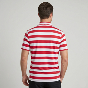 Custom Red <b>White</b> Striped Polo Shirts Men Casual Wear Polo T Shirt Men's Turn Down Collar Polo Shirt Mens Summer Street <b>Tee</b> - Product Image 2