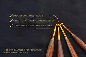 Ganchillo de Madera Hecho a Mano, Diseño Ligero y Duradero para Uso Profesional en Tejido y Crochet - Product Image 2