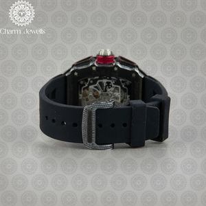 Charm_Jewells Vintage Luxury Men's Stainless Steel Watch 40mm Case Analog Mechanical Movement <b>Chronograph</b> Diamond Accents Glass - Product Image 2