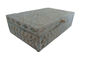 Caja de Joyería Vintage NEHA ENTERRISES con Incrustaciones de Hueso, Organizador de Almacenamiento Hecho a Mano, Diseño Único de Mosaico Artístico, Capacidad Personalizable para - Product Image 6