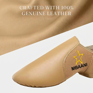 Zapatos de Ballet Suaves para Mujer MBAANI, Color Bronceado, Cuero Genuino, Suela Partida, Zapatos Planos para Danza Jazz, Color Personalizado, Logotipo Personalizado - Product Image 4