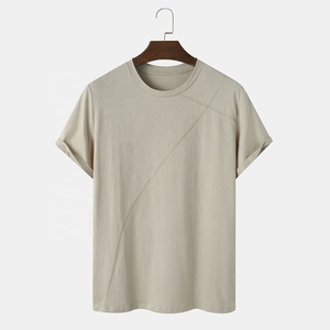 T-shirts Homme Streetwear 2026 Qualité Premium Vierge Uni Polyester/Coton 200 g/m² Coupe Oversize Respirant Col Rond Manches Courtes - Product Image 1