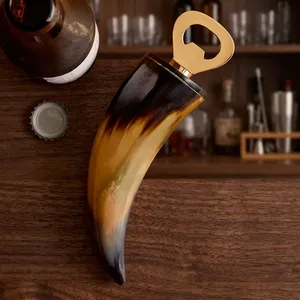 Décapsuleur en forme de corne d'animal, ouvre-bouteille manuel rustique vintage fait main avec design métallique, outil de bar portable pour la maison - Product Image 3