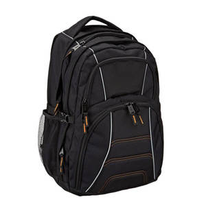 Large Capacity Black Unisex School Laptop <b>Backpack</b> Practical and with Many Compartments for Boys and Girls Polyester Lining - Product Image 1