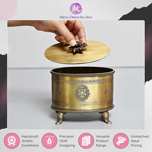 Premium Handmade Brass Jewellery Storage <b>Box</b> – Multifunctional Ornament Organizer from India at Discounted Market Price on Sale - Product Image 5