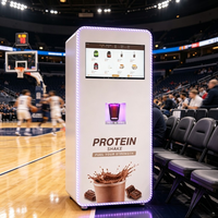 Distributeur automatique intelligent de boissons protéinées, 7 compartiments, système double chaud/froid avec distributeur de gobelets pour les lieux sportifs