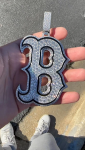 Colgante de Letra B de Estilo Vintage en Aleación de Zinc Plateado con Micro Pavé de Concha, Charm Unisex - Product Image 4