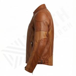 Blouson de moto en cuir pour homme, style Cafe Racer, design personnalisé, logo, protection CE, équipement de sécurité décontracté, couleur personnalisée - Product Image 3