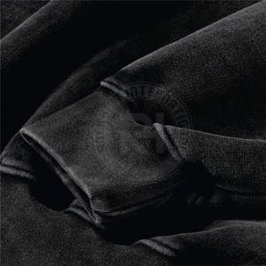 Sudadera Negra de Felpa de Algodón Premium para Marcas, OEM, ODM, Etiqueta Privada - Product Image 4