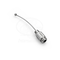 Aiguille d'alimentation droite réglable en acier inoxydable avec embout sphérique 2mm 22G X 25.5mm pour oiseaux et lapins