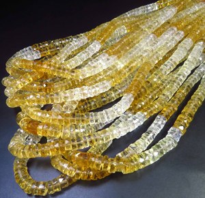 Cuentas de Citrino Natural Multicolor Heishi de 6 mm, Corte Facetado Amarillo, Hilo de 16 Pulgadas, Perforado en el Centro, para Joyería DIY - Product Image 6