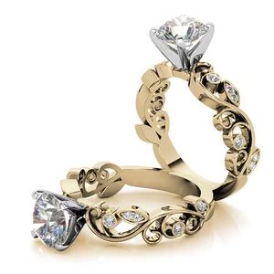 แหวนหมั้นเพชรแล็บโกรว์ทรงดอกไม้ลายเส้นทองคำแท้ 14k แบบกำหนดเองสำหรับขายส่ง ได้รับการรับรองจาก IGI เหมาะสำหรับงานแต่งงานและวันครบรอบ - Product Image 3