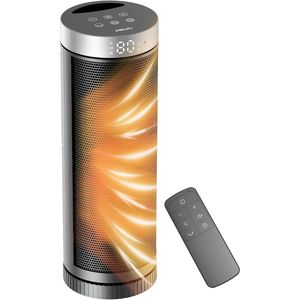 Stufa Elettrica Portatile in Ceramica per Interni con Telecomando, Tre Modalità di Riscaldamento, Protezione da Surriscaldamento e Ribaltamento per Uso Domestico - Product Image 1