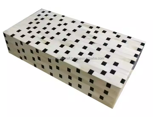 Caja de regalo de almacenamiento de joyería con incrustaciones de hueso hechas a mano de la mejor calidad con pantalla elegante para embalaje Premium de artesanía artesanal de la India - Product Image 3