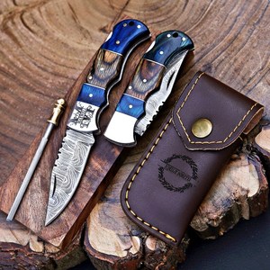 Couteau pliant classique à verrouillage arrière en acier Damas, fait main, couteau de poche EDC, manche personnalisé, pour l'extérieur, vente en gros, fournitures industrielles UA - Product Image 5