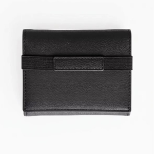 WRIZA <b>Mens</b> Genuine Leather Slim Trifold <b>Wallet</b> | RFID Blocking 6 Card Slot <b>Wallet</b> with Coin Pocket <b>for</b> Bank Card Money <b>Black</b> - Product Image 1