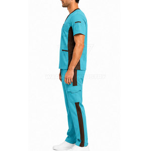 Tenue de travail élégante pour hommes, vêtements de santé en matériau de qualité supérieure, design épuré, coupe confortable, coutures soignées et rangement pratique - Product Image 5