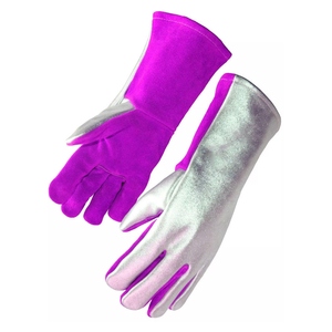 Gants de soudage en cuir de vachette et aluminium, protection industrielle des mains, ignifuges, pour la lutte contre les incendies, la cuisine et la boulangerie - Product Image 4
