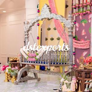 Traditional Teak Wood <b>Baby</b> Swing <b>Cradle</b> Events Customized Designer Elephant Peacock Detachable <b>Baby</b> Naming Event Factory Sale - Product Image 2