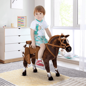 Cavallo a Dondolo in Legno per Bambini, Stile Animale, con Funzione di Gioco Attivabile con la Voce - Product Image 1