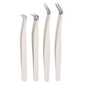 Pince à cils professionnelle en acier inoxydable avec logo personnalisé, design haut de gamme 2026, pour greffe de cils et extension de cils - Product Image 1