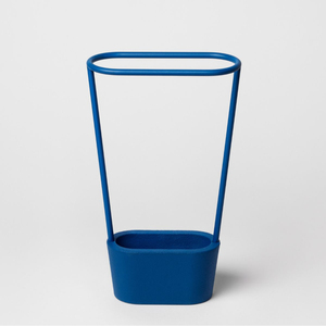 Porte-parapluie moderne en métal bleu avec structure en fer pour la décoration de la maison, porte-parapluie fait main - Product Image 1
