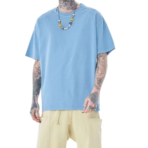 Microfiber Cotton Street Wear <b>Tshirt</b> Oversized Drop Shoulder T-shirt Custom High Quality Printing Heavy T Shirt for Men - Product Image 2
