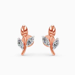 Boucles d'oreilles clous en diamant rose cultivé en laboratoire de 0,16 ct en or jaune, blanc et rose 9 carats - Product Image 3